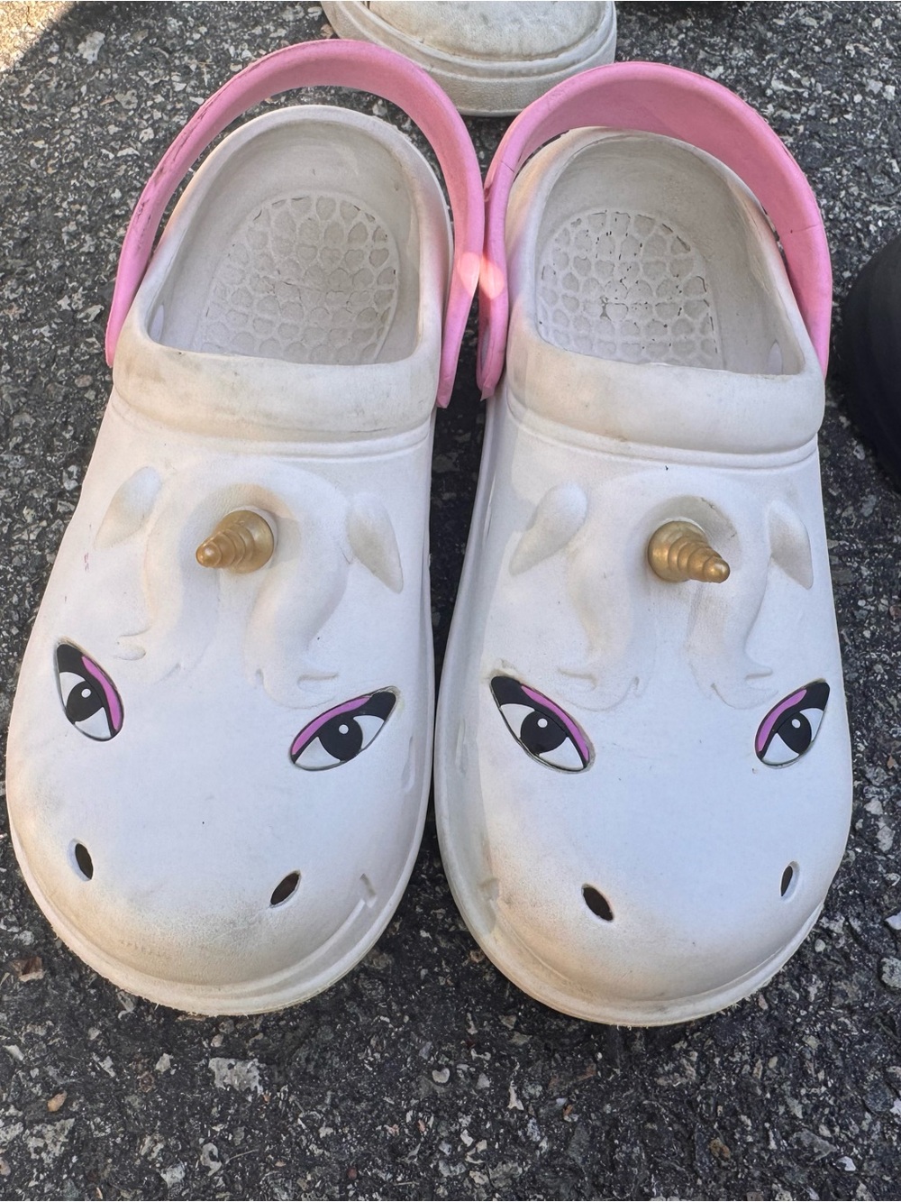Kids Unicorn Clog Sandals in White and Pink